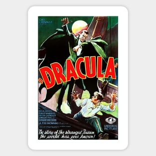 Digitally Restored Original Dracula Movie Poster with Bela Lugosi Sticker